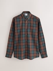 Orange Regular Fit Easy Iron Button Down Long Sleeve Oxford Check Shirt - Image 5 of 7