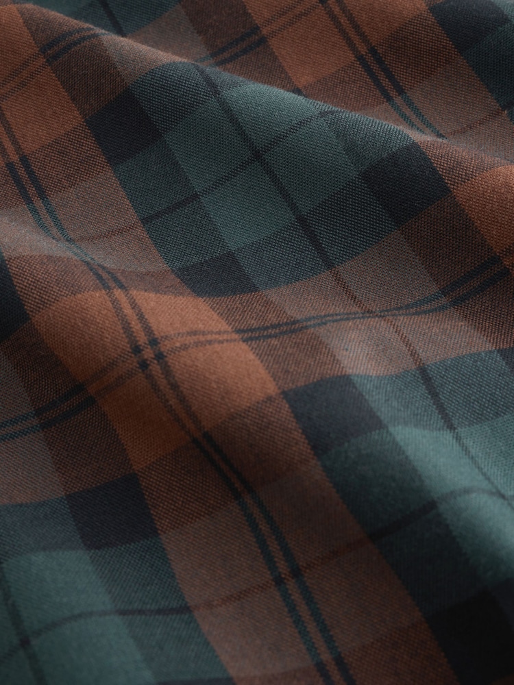Orange Regular Fit Easy Iron Button Down Long Sleeve Oxford Check Shirt - Image 7 of 7 Orange Regular Fit Easy Iron Button Down Long Sleeve Oxford Check Shirt - Image 7 of 7