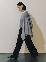 Grey Supersoft Slash Neck Longsleeve Cape Jumper - Image 2 of 7