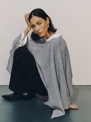 Grey Supersoft Slash Neck Longsleeve Cape Jumper - Image 3 of 7