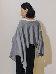 Grey Supersoft Slash Neck Longsleeve Cape Jumper - Image 4 of 7