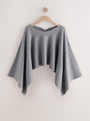 Grey Supersoft Slash Neck Longsleeve Cape Jumper - Image 5 of 7