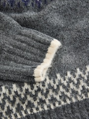 Grey/White Long Sleeve Crew Neck Knitted Jumper - Image 8 of 8
