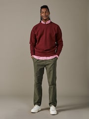 Aubin Red Brandon Crew Neck Sweat Jumper - Image 1 of 5