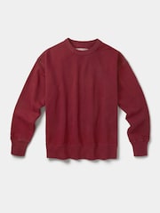 Aubin Red Brandon Crew Neck Sweat Jumper - Image 5 of 5