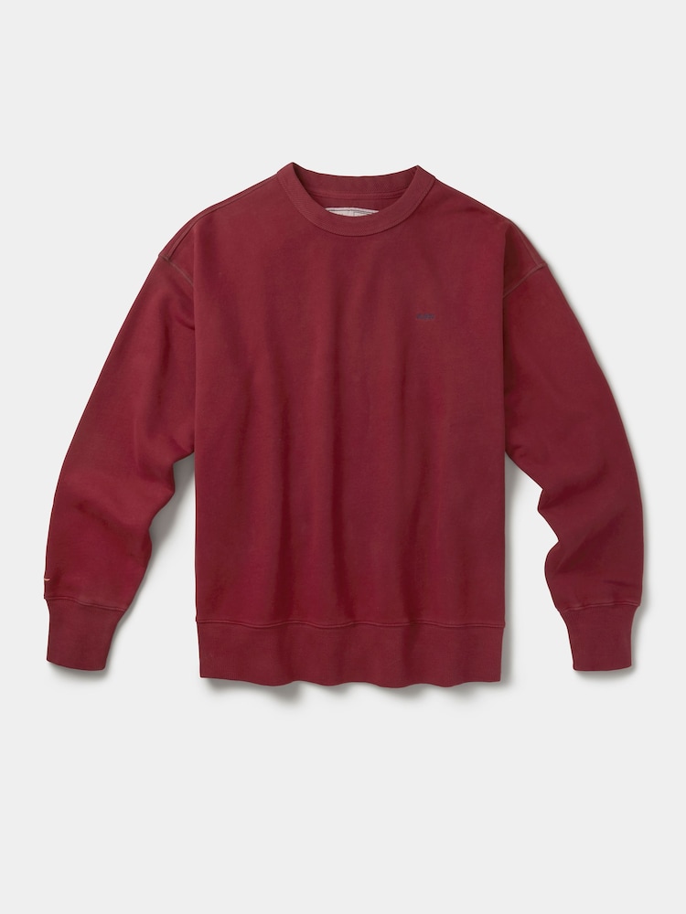 Aubin Red Brandon Crew Neck Sweat Jumper - Image 5 of 5