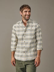 Aubin Yellow Merton Brushed Oxford Button Down Shirt - Image 1 of 5
