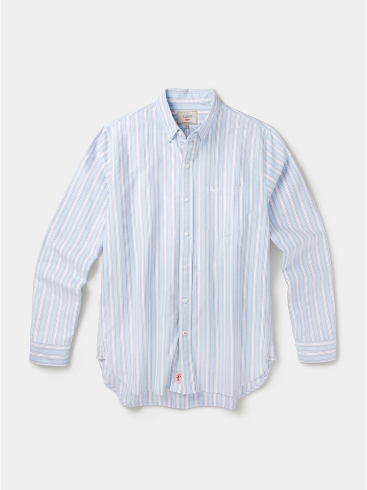 Aubin Blue Aldridge Oxford Button Down Shirt - Obraz 5 z 5
