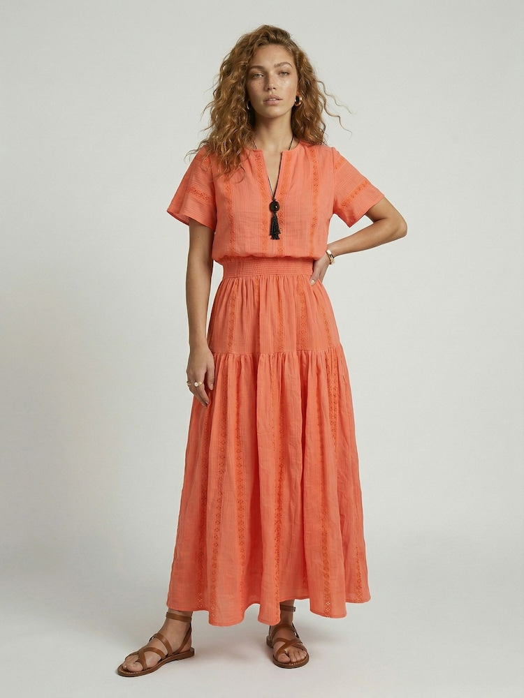 Raffya Orange Candice Flutter Sleeve Maxi Dress - Image 1 of 4