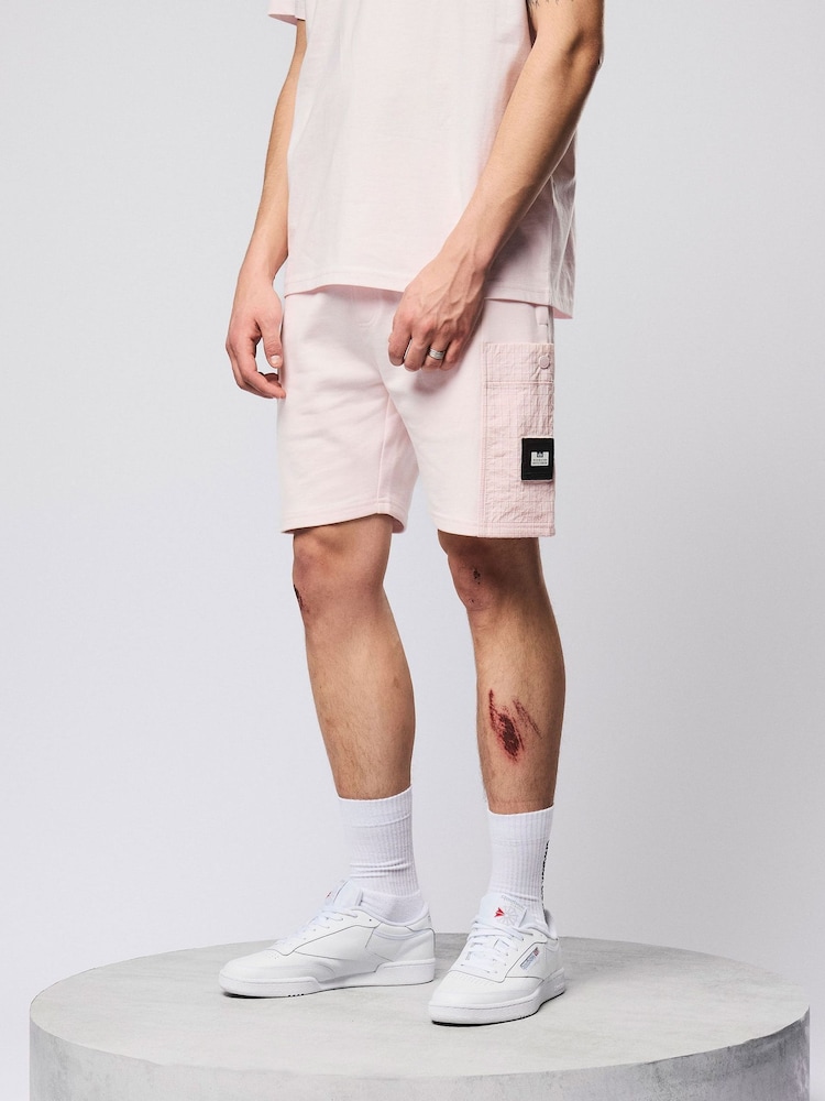 Weekend Offender Chiyoda Large Ripstop Pocket Pink Shorts - Image 2 of 7 Weekend Offender Chiyoda Large Ripstop Pocket Pink Shorts - Image 2 of 7