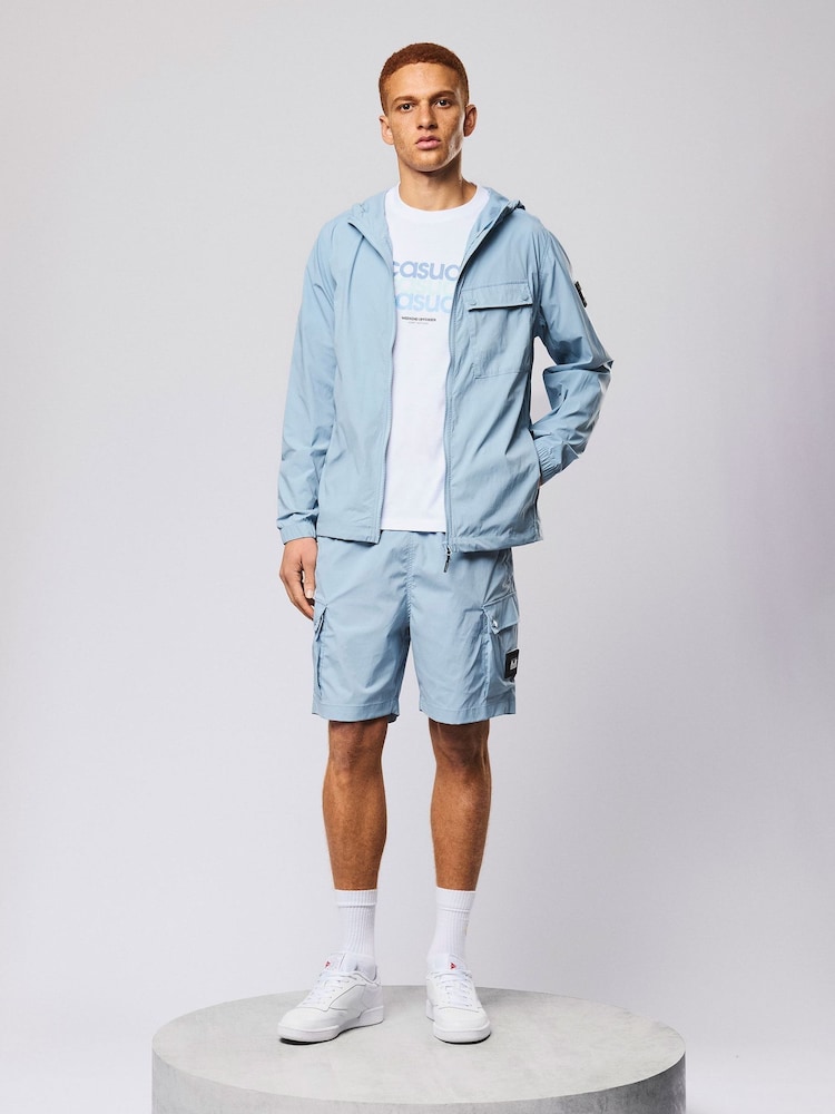 Weekend Offender Baraki Relaxed Technical Blue Shorts - Image 1 of 6 Weekend Offender Baraki Relaxed Technical Blue Shorts - Image 1 of 6