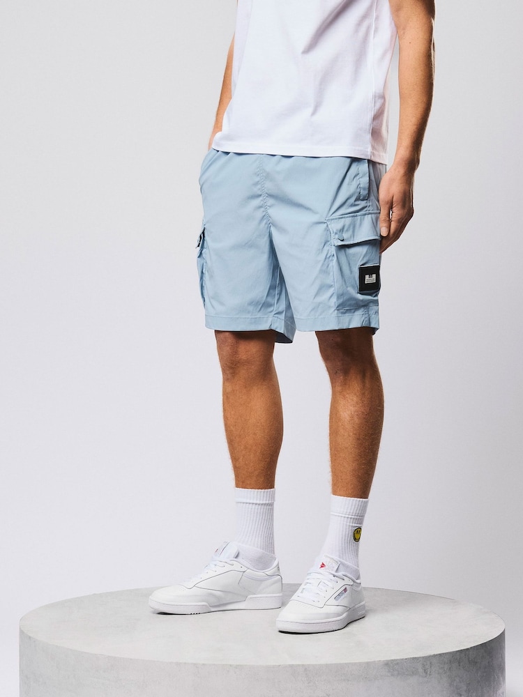 Weekend Offender Baraki Relaxed Technical Blue Shorts - Image 2 of 6 Weekend Offender Baraki Relaxed Technical Blue Shorts - Image 2 of 6