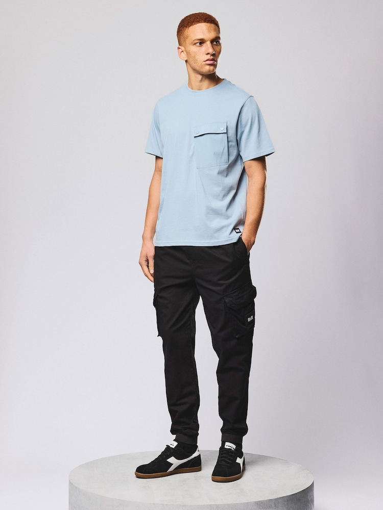 Weekend Offender Adrar Technical Pocket Blue T-Shirt - Image 1 of 5 Weekend Offender Adrar Technical Pocket Blue T-Shirt - Image 1 of 5