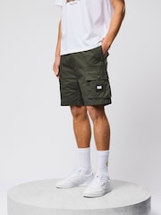Weekend Offender Scopello Relaxed Cargo Green Shorts - Image 1 of 6
