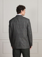 Grey Dogtooth Regular Fit Signature Moons Wool Blazer - Image 3 of 7