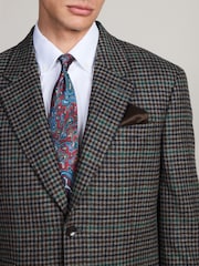 Grey Dogtooth Regular Fit Signature Moons Wool Blazer - Image 5 of 7