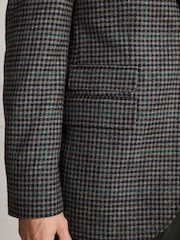 Grey Dogtooth Regular Fit Signature Moons Wool Blazer - Image 6 of 7