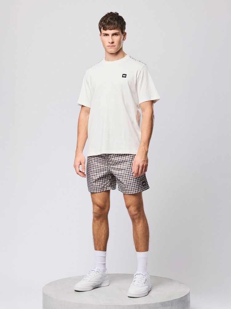 Weekend Offender Varadero Check Natural Swim Shorts - Image 1 of 6 Weekend Offender Varadero Check Natural Swim Shorts - Image 1 of 6