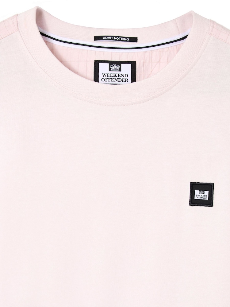Weekend Offender Garcia Woven Overlay Pink T-Shirt - Image 5 of 5