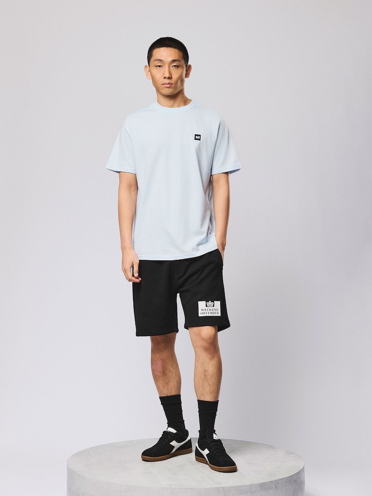 Weekend Offender Isley Blue T-Shirt With Flat Binding - Image 1 of 5 Weekend Offender Isley Blue T-Shirt With Flat Binding - Image 1 of 5