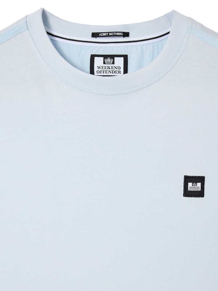 Weekend Offender Isley Blue T-Shirt With Flat Binding - Image 5 of 5 Weekend Offender Isley Blue T-Shirt With Flat Binding - Image 5 of 5