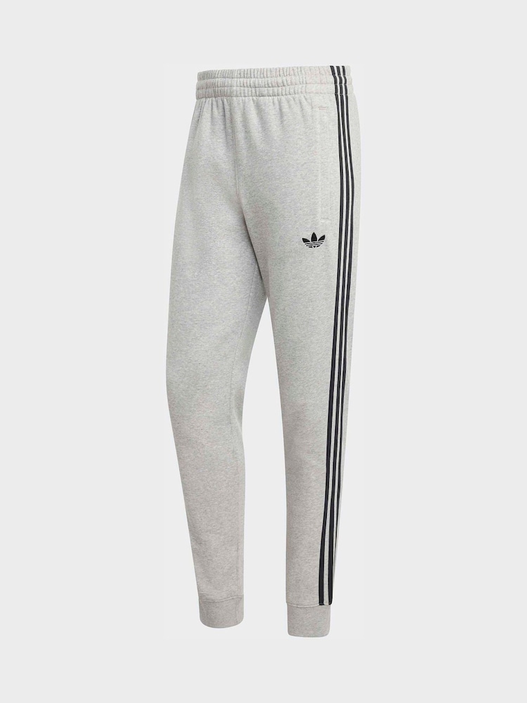 adidas Originals Grey 3-Stripes Sweat Joggers - Image 6 of 6