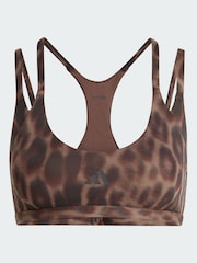 adidas Optime Leopard Strappy Light Support Bra - صورة 1 من 4