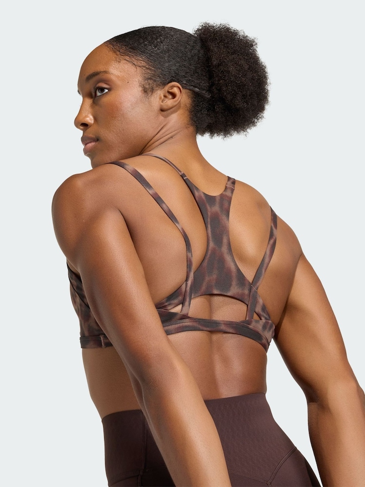 adidas Optime Leopard Strappy Light Support Bra - صورة 4 من 4