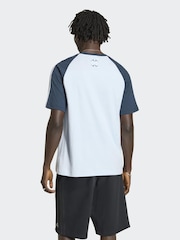 adidas Originals Blue Adicolor Teamgeist Cotton T-Shirt - Image 3 of 6