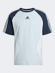 adidas Originals Blue Adicolor Teamgeist Cotton T-Shirt - Image 6 of 6