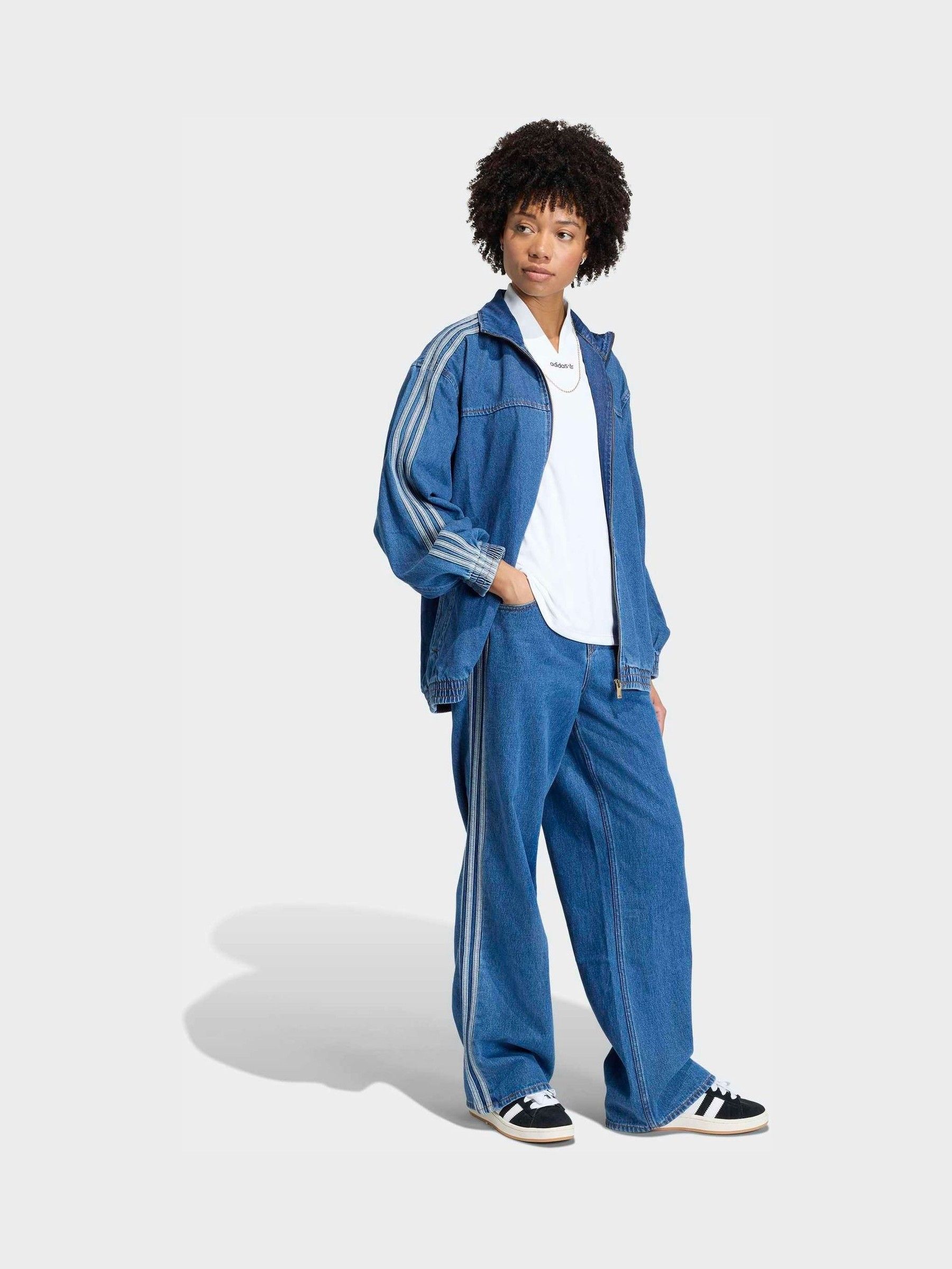 Buy adidas Originals Blue Firebird Adilenium Denim Track Top from
