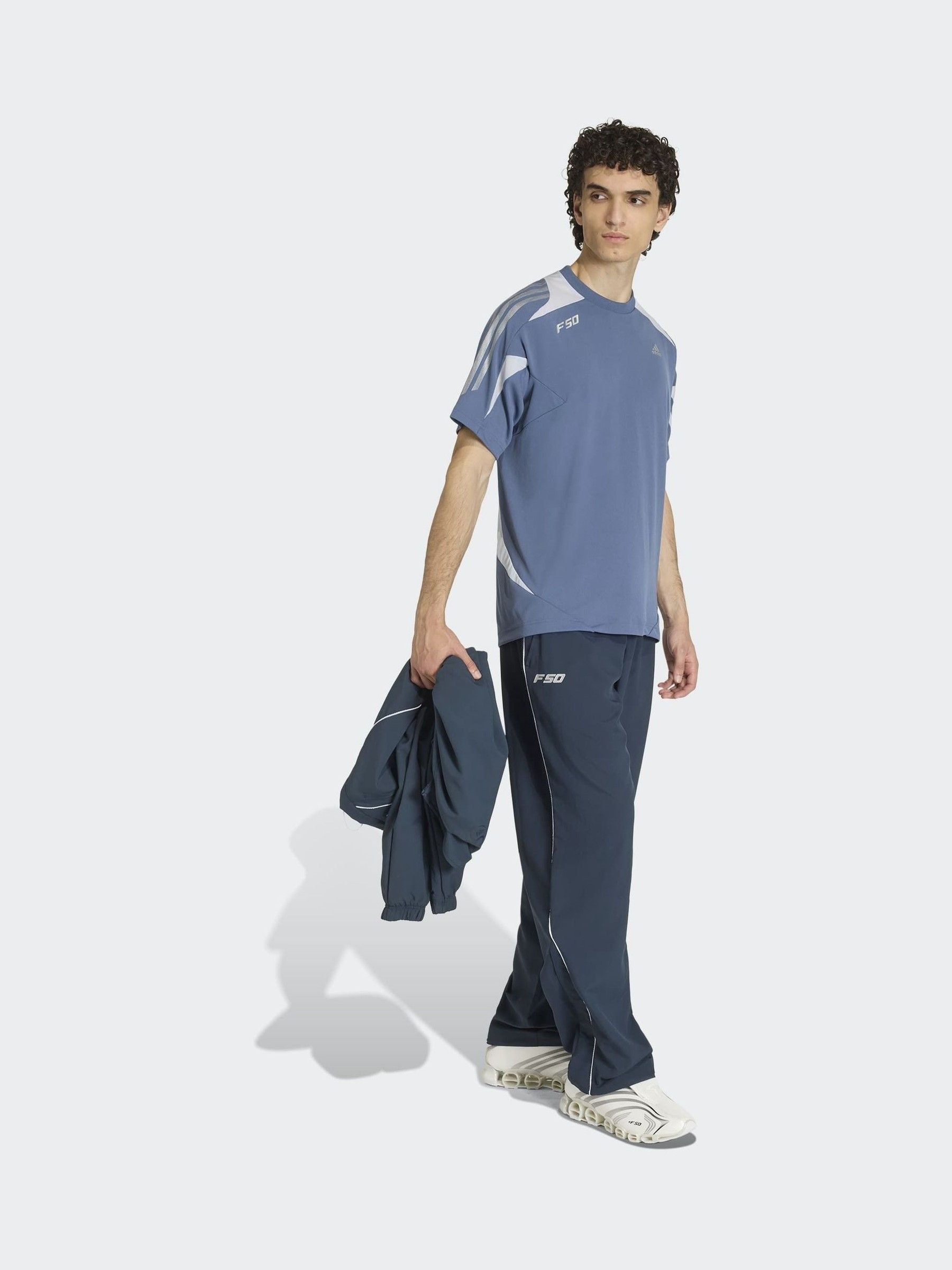  F50 シルバー/ネイビー Buy adidas Originals Blue F50 Jersey Short Sleeve T-Shirt from