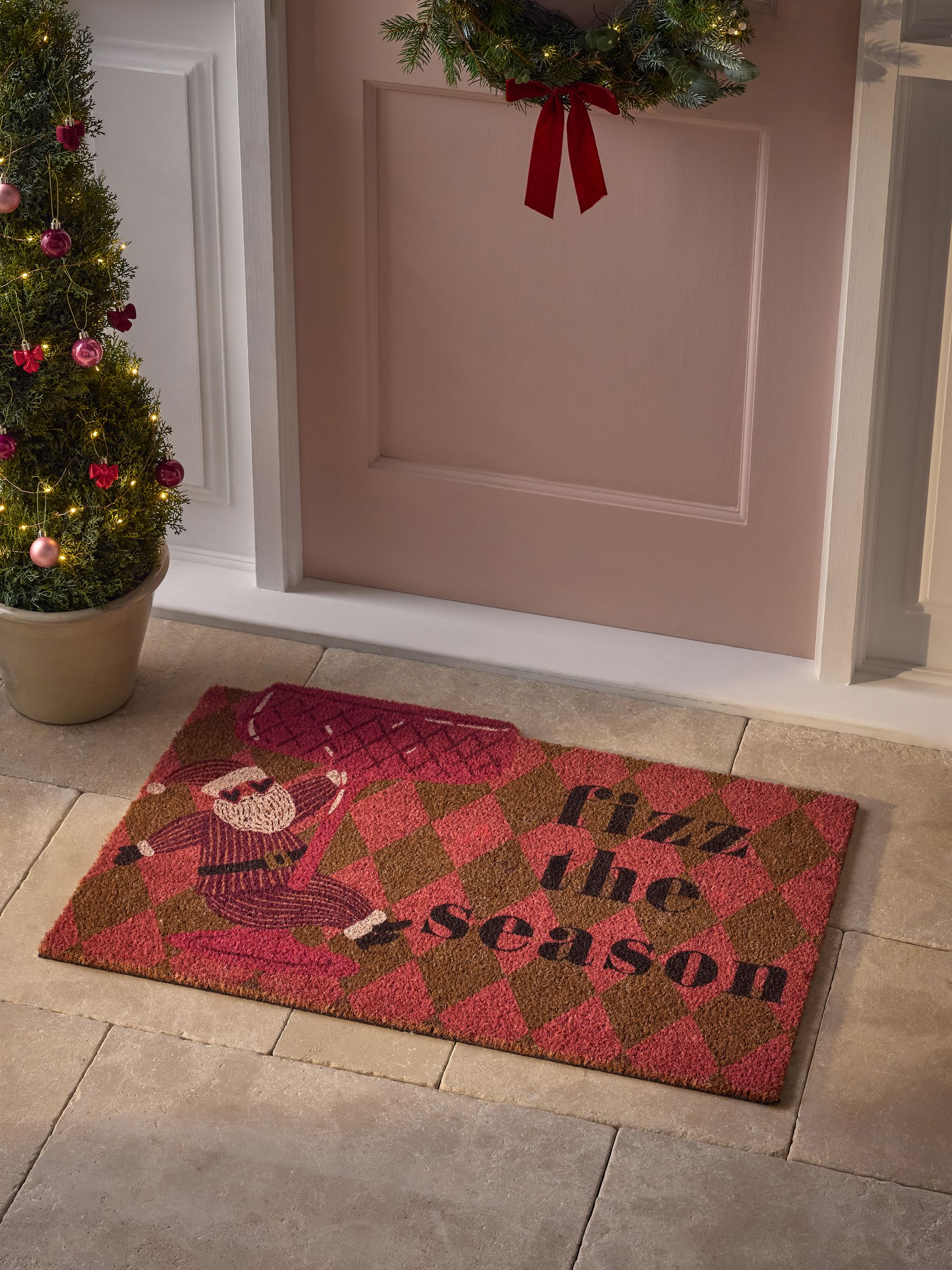 Pink Fizz The Season Coir Doormat