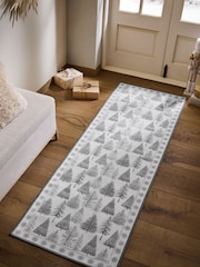 Grey Washable Winter Trees Runner - Image 1 of 5