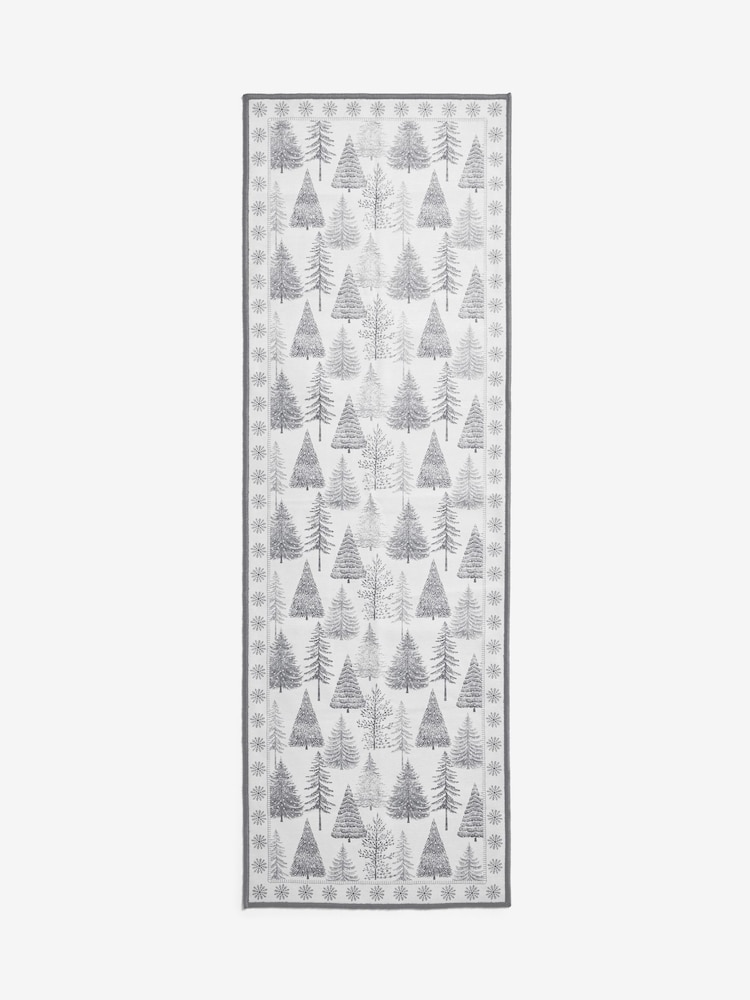 Grey Washable Winter Trees Runner - Image 5 of 5 Grey Washable Winter Trees Runner - Image 5 of 5