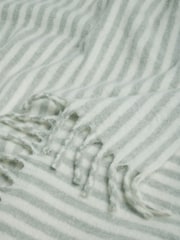 Sage Green Cosy Stripe Throw - Image 3 of 3