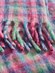 Multi Bright Gingham Check Cosy Throw - Image 2 of 5