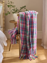 Multi Bright Gingham Check Cosy Throw - Image 3 of 5