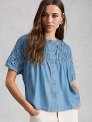 White Stuff Blue Tammie Chambray Shirt - Image 2 of 7