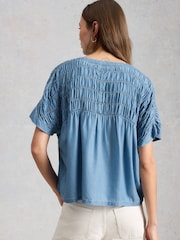White Stuff Blue Tammie Chambray Shirt - Image 3 of 7