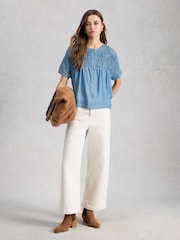 White Stuff Blue Tammie Chambray Shirt - Image 4 of 7