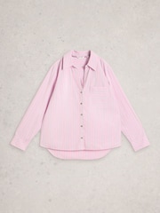 White Stuff Pink Sadie Poplin Boyfriend Shirt - Image 5 of 6