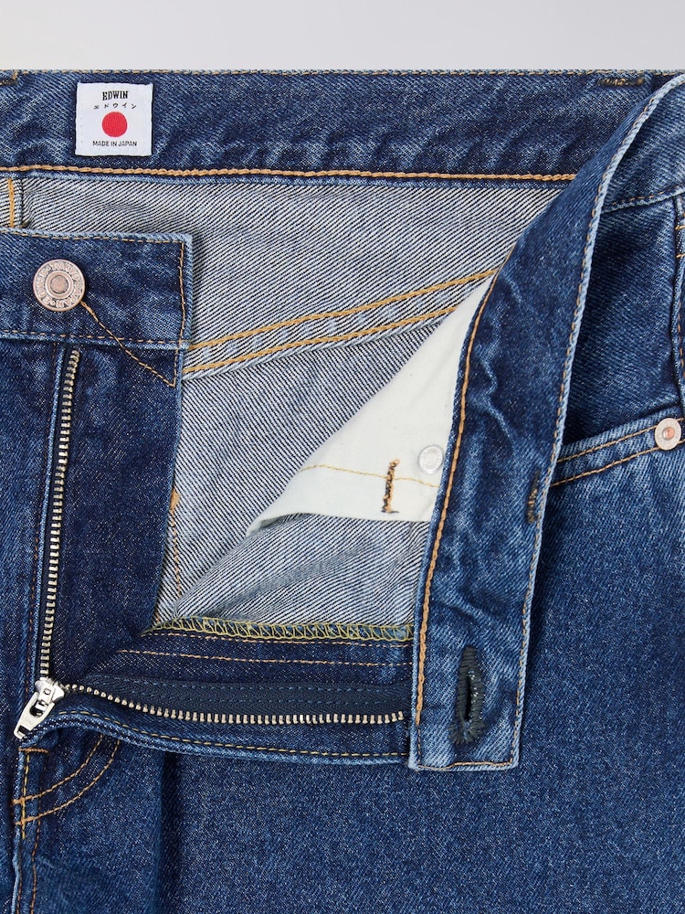 Edwin Blue Regular Tapered Kaihara Pure Indigo Openend Denim Jeans - Image 4 of 4