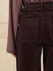 Burgundy Red Tailored Wide Leg Jeans - Image 4 of 5