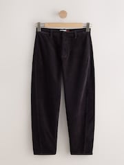 Black Mid Rise Corduroy Barrel Jeans - Image 6 of 8