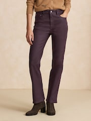 Roșu vișiniu - Mid Rise Coated Denim Crop Bootcut Jeans - Imaginea 3 din 5