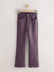 Burgundy Red Mid Rise Coated Denim Crop Bootcut Jeans - Image 6 of 8
