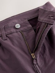 Burgundy Red Mid Rise Coated Denim Crop Bootcut Jeans - Image 7 of 8