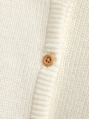 JoJo Maman Bébé Cream Floral Embroidered Knit Cardigan - Image 4 of 4