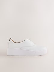 White Forever Comfort® Leather Wedge Platform Trainers - Image 1 of 5